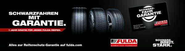 Schwarzfahren mit Garantie - 1 Jahr gratis Reifengarantie für jeden Fulda Reifen